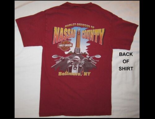 Harley Davidson Bellmore New York Nassau Motorrad Größe Small dunkelrot T-Shirt - Bild 2 von 2