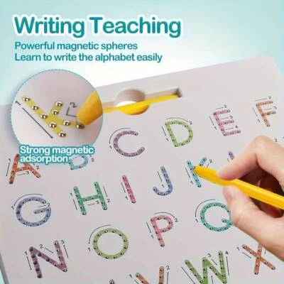 2 in 1 Magnetic Drawing Board Alphabet Letter Tracing Board Educational Toy Kids - Picture 1 of 15