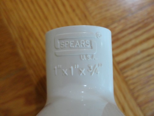 Spears 1" Slip x 1" Slip x 3/4" FPT Threaded PVC Reducing Tee Schedule 40 - Picture 3 of 6