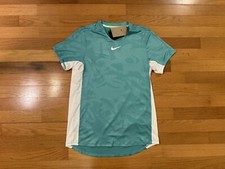 New XL Nike Court Dri-Fit Advantage Tennis Top Shirt Teal White DX5538-392 Men