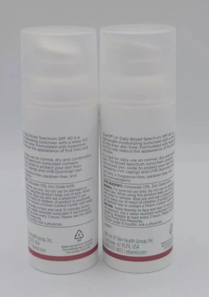 Тонированный солнцезащитный крем EltaMD UV Daily SPF 40, увлажняющий крем для сухого EXP 2026 упаковка 2 шт. - Изображение 4 из 4