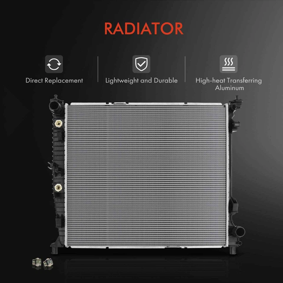 Kit de radiador y condensador de CA y ventilador de refrigeración para Mercedes-Benz GL350 GLE550e ML350 Foto 2 de 4