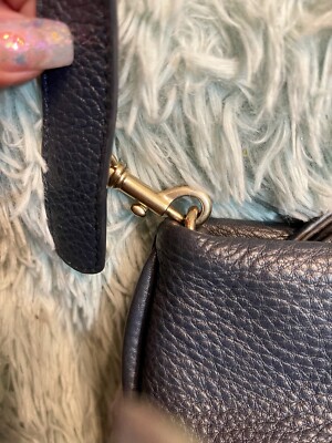 SKAGEN Slate Blue Pebbled Leather Double Handled Zip Crossbody Bag