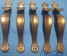 5 Allison 827 Vertical Brass Cabinet Pulls - Japan - Pre-owned