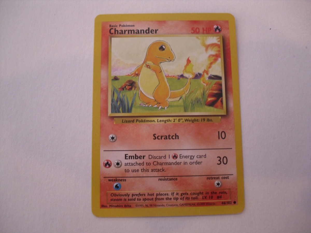 【ARS AU 真贋鑑定】英語版ヒトカゲ Charmander 46/102 Charmander 46/102 HP - B1G1F - 1999 Base Set Pokemon Card - $2