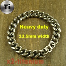 Titanium Heavy duty 13.5mm wide anti-allergy Bracelet Hand Chain snap hook XH680