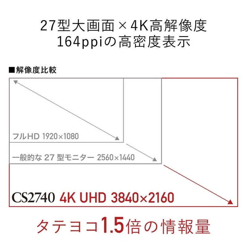 EIZO ColorEdge CS2740-BK 27 inch Wide 4K LCD Monitor 3840 x 2160 Black - Image 4 of 4