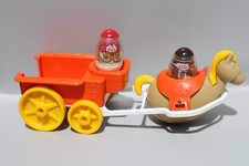 Vintage 1974 HASBRO Western Town WEEBLES WEST HORSE WAGON Indian Cowgirl LOT