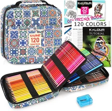 KALOUR 126 PCS Colored Pencils Set, with Coloring Books, Tutorial, Color Chart