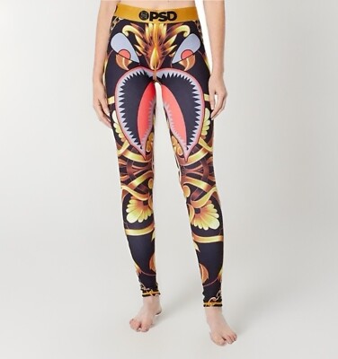 Women's PSD Underwear Warface Gold Luxury Leggings Black XL Gym Athletic Fit
