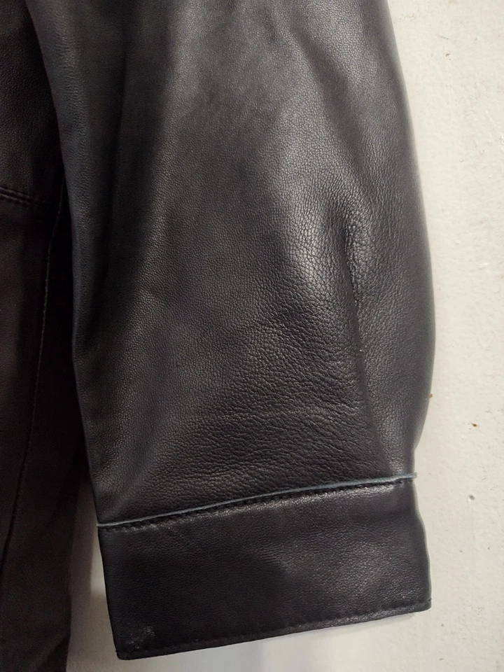 Rizzoli Италии мужчин кожи лоскутное одеяло Western пуговицах черная куртка размер средний - Изображение 3 из 4