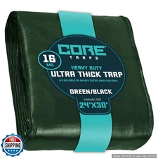 Core Tarps Extra Heavy Duty 16 Mil Tarp Cover, Waterproof, UV Res