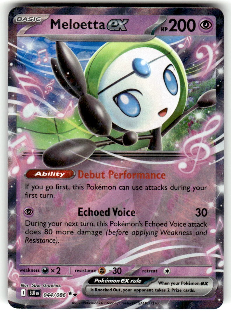 Pokemon TCG SV11B: Black Bolt #047/086 Meloetta ex NM