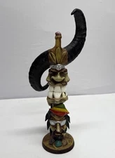 VTG Idol Totem Tribal Handmade Hidden Knife Rasta St Kitts Gems Coronel 11”