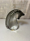 MCM Vintage MURANO Charcoal HORSE HEAD Smoke Gray Art Glass PAPERWEIGHT Italian