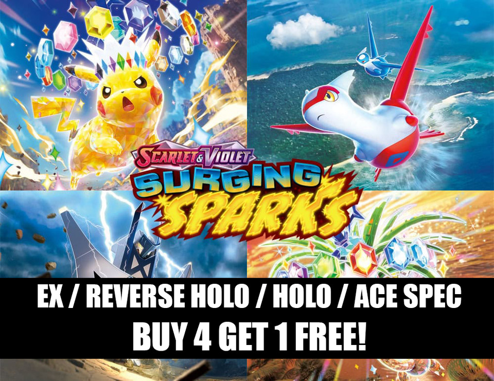 Pokémon Surging Sparks: Pick Your Card –Ex/Ace Spec/Reverse Holo/Holo Near Mint
