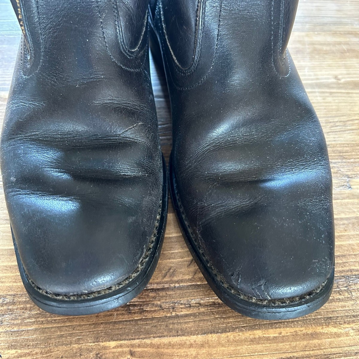 Mason Western Black Leather Cowboy Work Boots Vibram Men’s Size 6.5 D Vibram Western Boots for Men for Sale | Shop New & Used  main image 3