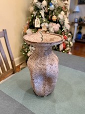 McCarty  s Pottery Vintage Nutmeg Pinched Jar Vase Mississippi Pottery