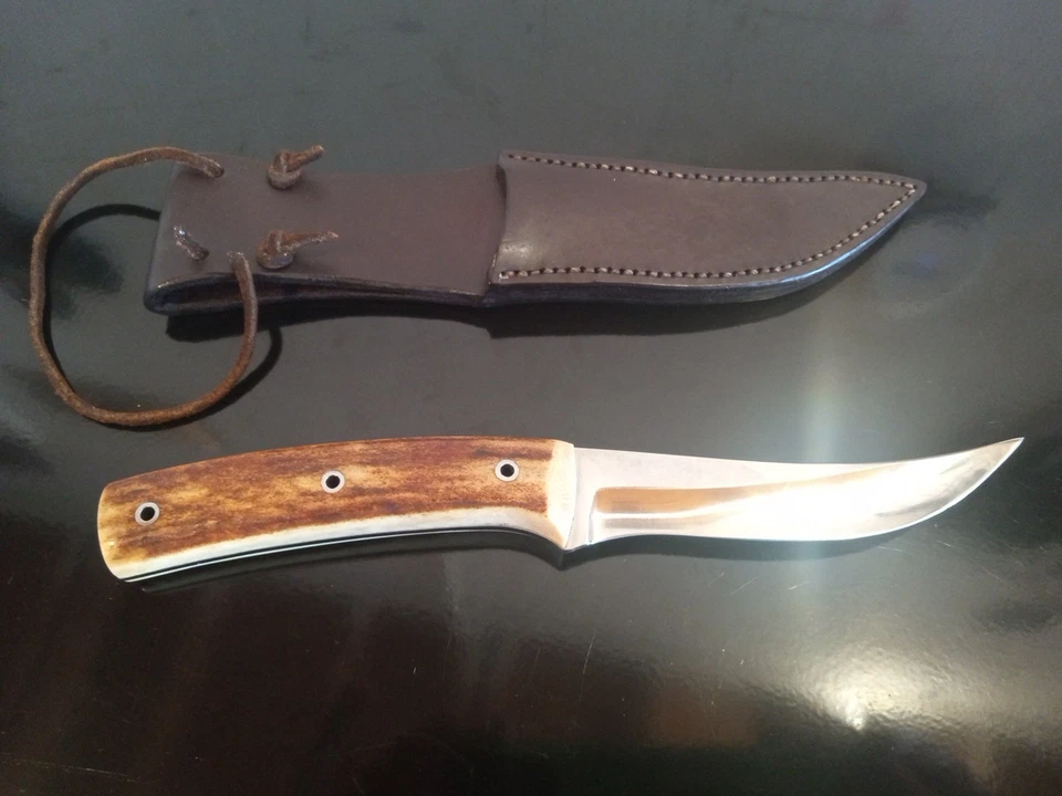 ¡COLECCIONISTA! ¡Mel PARDUE #001 de colección! ¡Cazador de ciervos de hoja fija con funda original! Foto 4 de 4