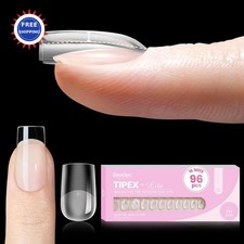 Acrylic Nail Tips Square Short Beetles Tipex Lite Pre Built Apex 00-14 Flat