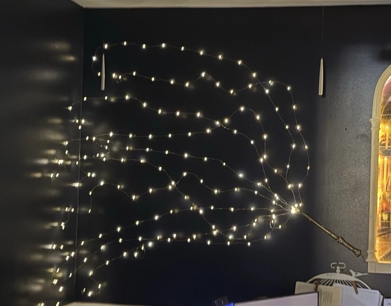 Handmade Wizard Wand LED Wall Light 14” Remote 10 Strand Fairy Decor
