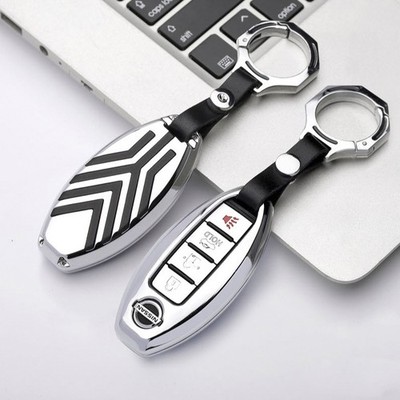 Schlüsselhülle FOB Cover für Nissan Qashqai Juke Leaf Micro Schlüssel chrom/schw