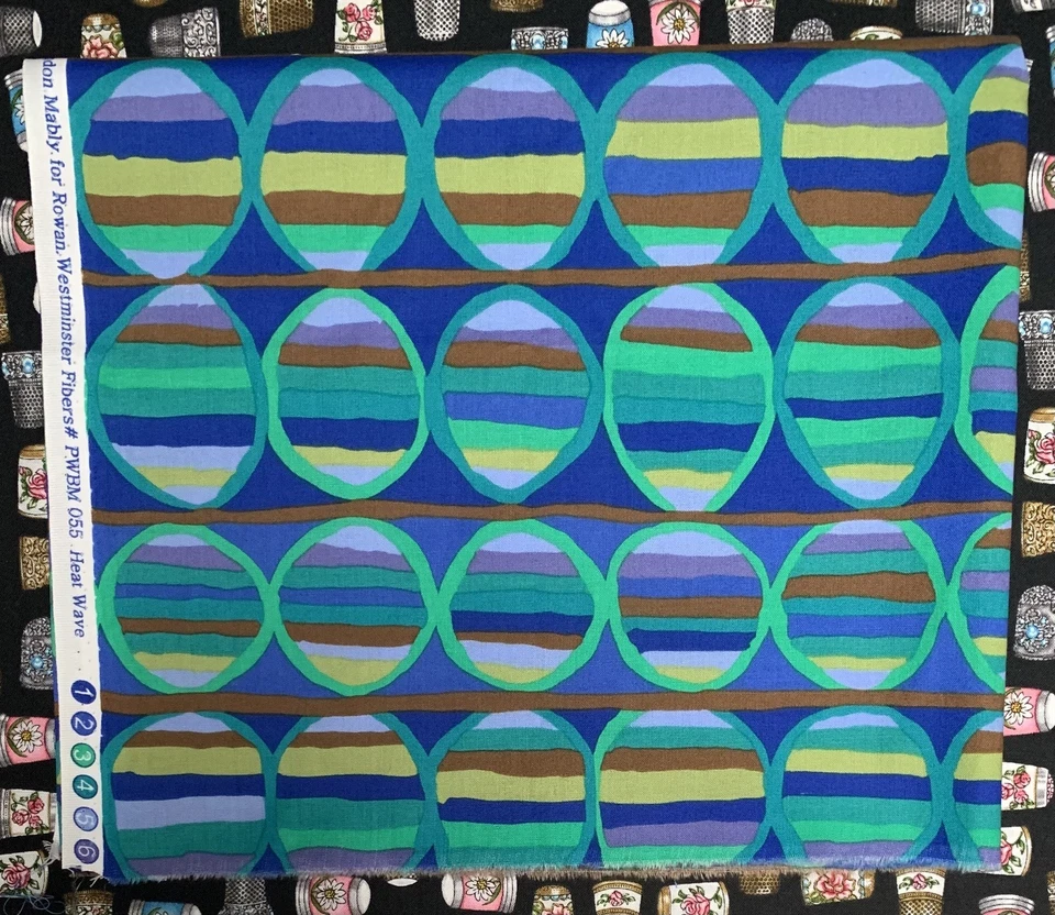 *OOP* “Heat wave” Cobalt Kaffe Fassett Collective fabric by Brandon Mably  BTHY - Image 2 of 3