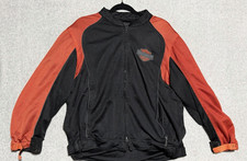 Harley Davidson Motorcycle Mesh Riding Jacket Black Orange Womens Extra Large