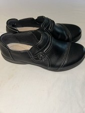 Clarks Cheyn Madi Black Leather Slip-On Comfort Flats Loafers Shoes 6 M