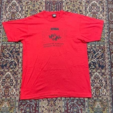 CWA Wall To Wall United We Bargain Divided We Fall 1992 Union T Shirt Men XL Red