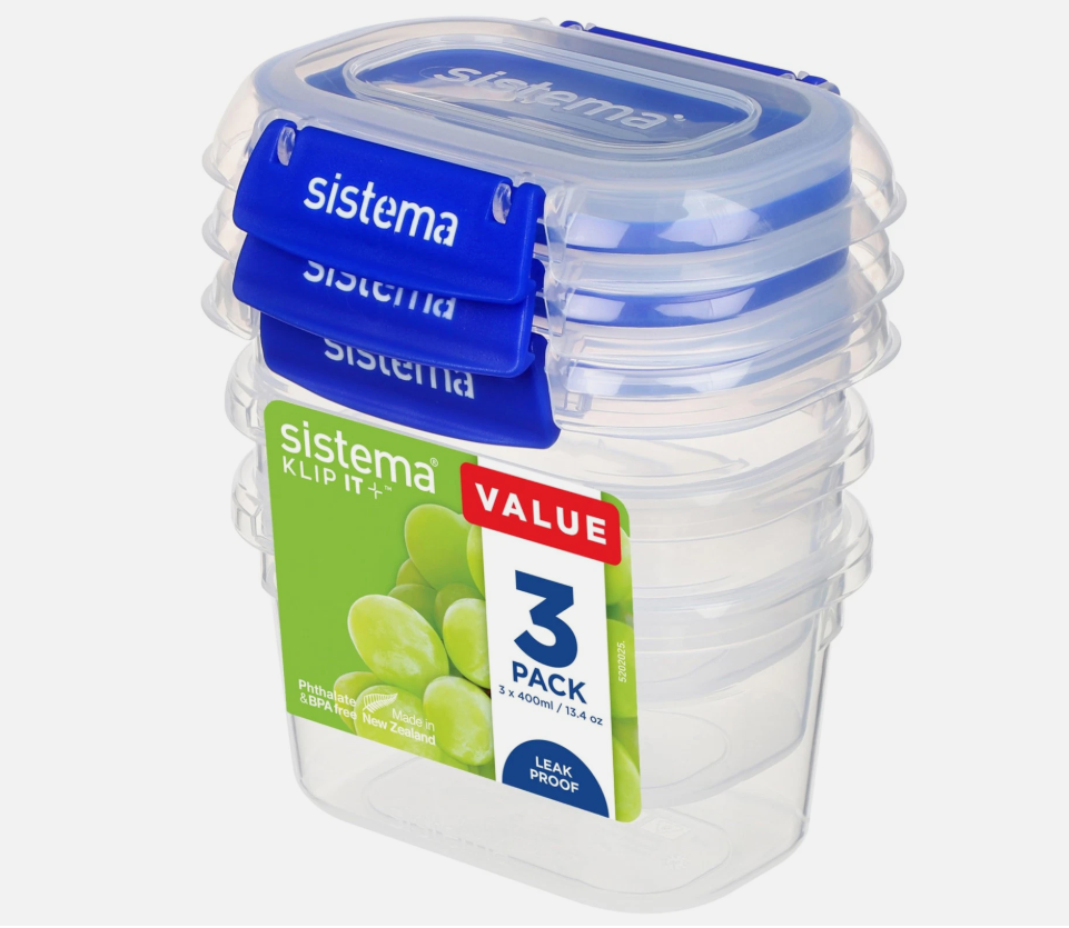 Sistema KLIP IT PLUS Food Storage Containers | 400 ml | 3 Piece Airtight Contain