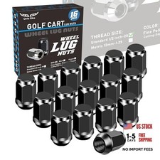 Golf Cart Wheel Lug Nuts for EZGO Club Car, 1/2-20 Size,16 PCS Wheel Black