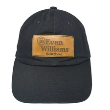 Evan Williams Bourbon Slideback Hat Black One Size Leather Strap Gear Mill