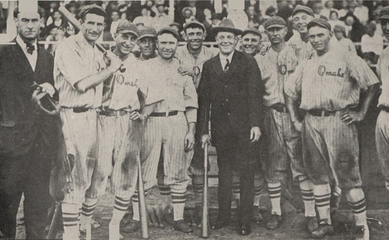 RARE 1915 Baseball Postcard Billy Sunday With The Omaha Roarkes Western League