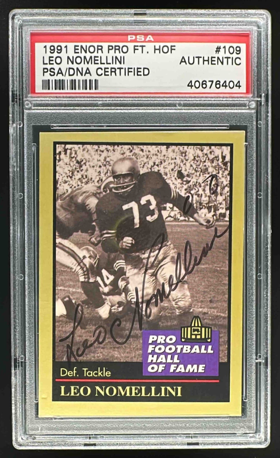 1991 ENOR Pro Football HOF #109 Leo Nomellini PSA/DNA Authentic