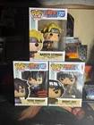 Naruto Funko Pop Lot Of 3 - Sasuke (Exclusive) , Naruto Uzumaki, & Might Guy