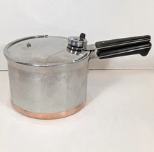 Revere Stainless Steel Copper Clad Pressure Cooker Pre-1968 w/ Gasket & Trivet