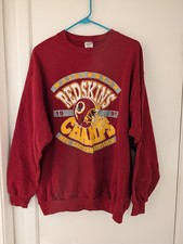 Vtg 1991 Washington Redskins Trench Sweatshirt XL NFC Champs Made In USA 90s NFL