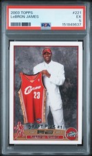 2003 TOPPS #221 LEBRON JAMES ROOKIE RC PSA 5
