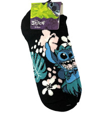 Lilo  Stitch Disney No Show crew Socks Size 4-10 Hawaiian New