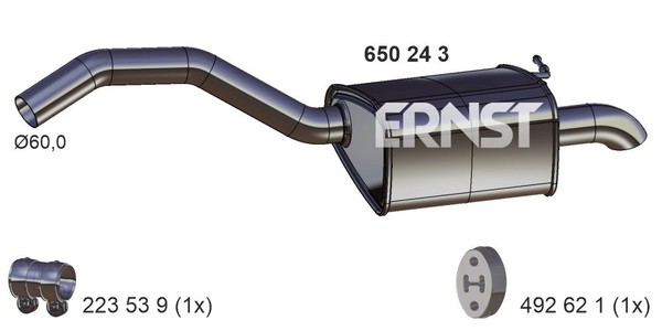Ernst EndschalldäMpfer (650243) FüR Ford Mondeo IV Volvo S80 II V70 III Galaxy-image