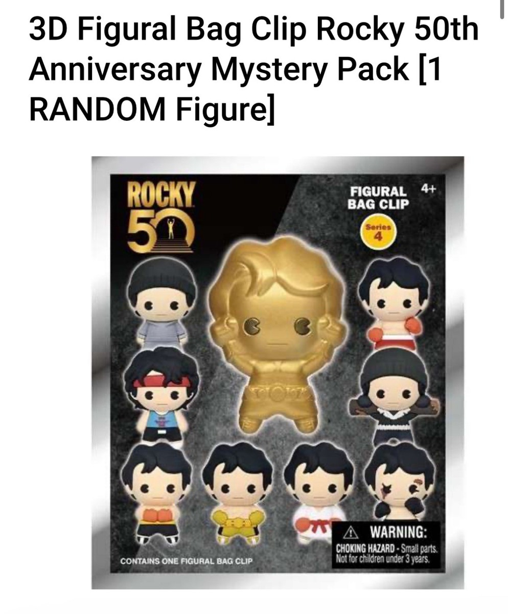 Monogram Figural Bag Clip Rocky 50th Anniversary Pack 1 Figure
