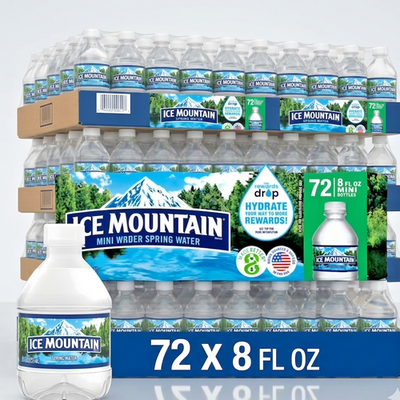 #ad Ice Mountain Spring Water – 8 fl oz Mini Bottles 72 Total $69.99