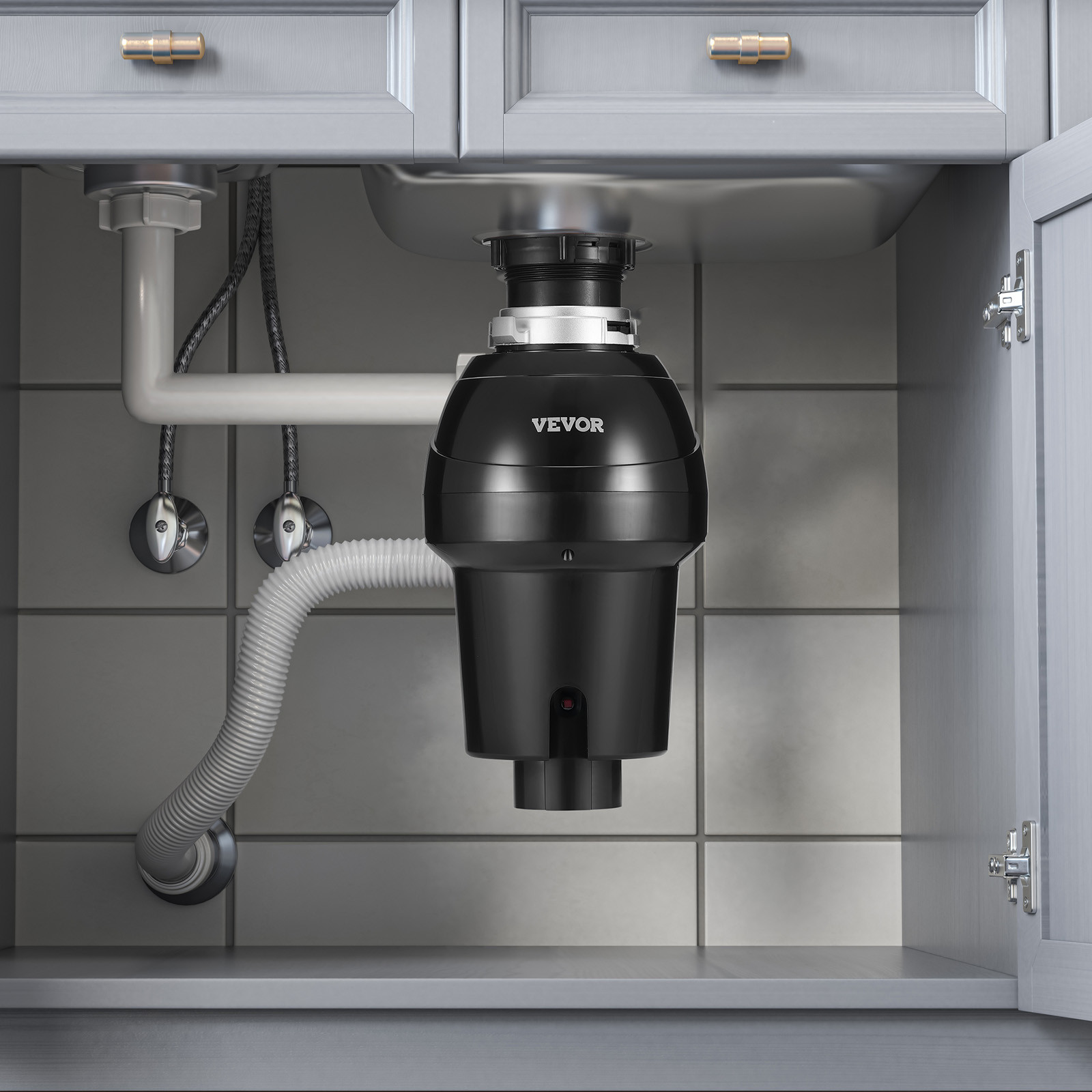 VEVOR Garbage Disposal 1 HP Continuous Food Waste Disposer 3270 RPM EZ  Corded