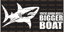 Shark Silhouette  Text -Outdoor Sports- Car Vinyl Die-Cut Peel N' Stick Decals