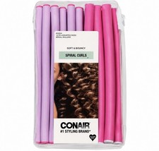 Conair SPIRAL CURLS Flexible Rollers Soft Bouncy 18 Soft Hair Curlers Bendable