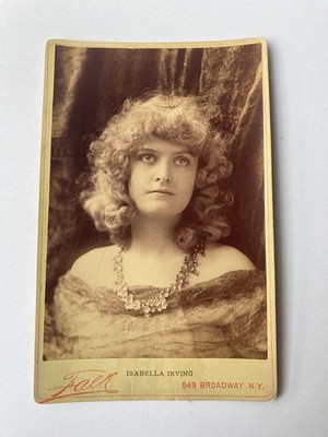 Antique Cabinet Photo Actress Isabel Irving Portrait Falk New York NY c1890s