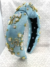 Lele Sadoughi X Wicked Glinda Knotted Crystal Wand Headband Bubble Blue