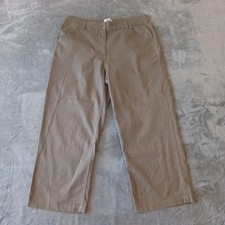 Chico's Capri Pants Womens Size 1 Green Cotton Blend Pockets