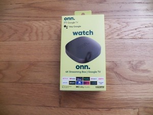 Open Box Onn Google TV 4K UHD Streaming Device with Voice Remote Control &HDMI